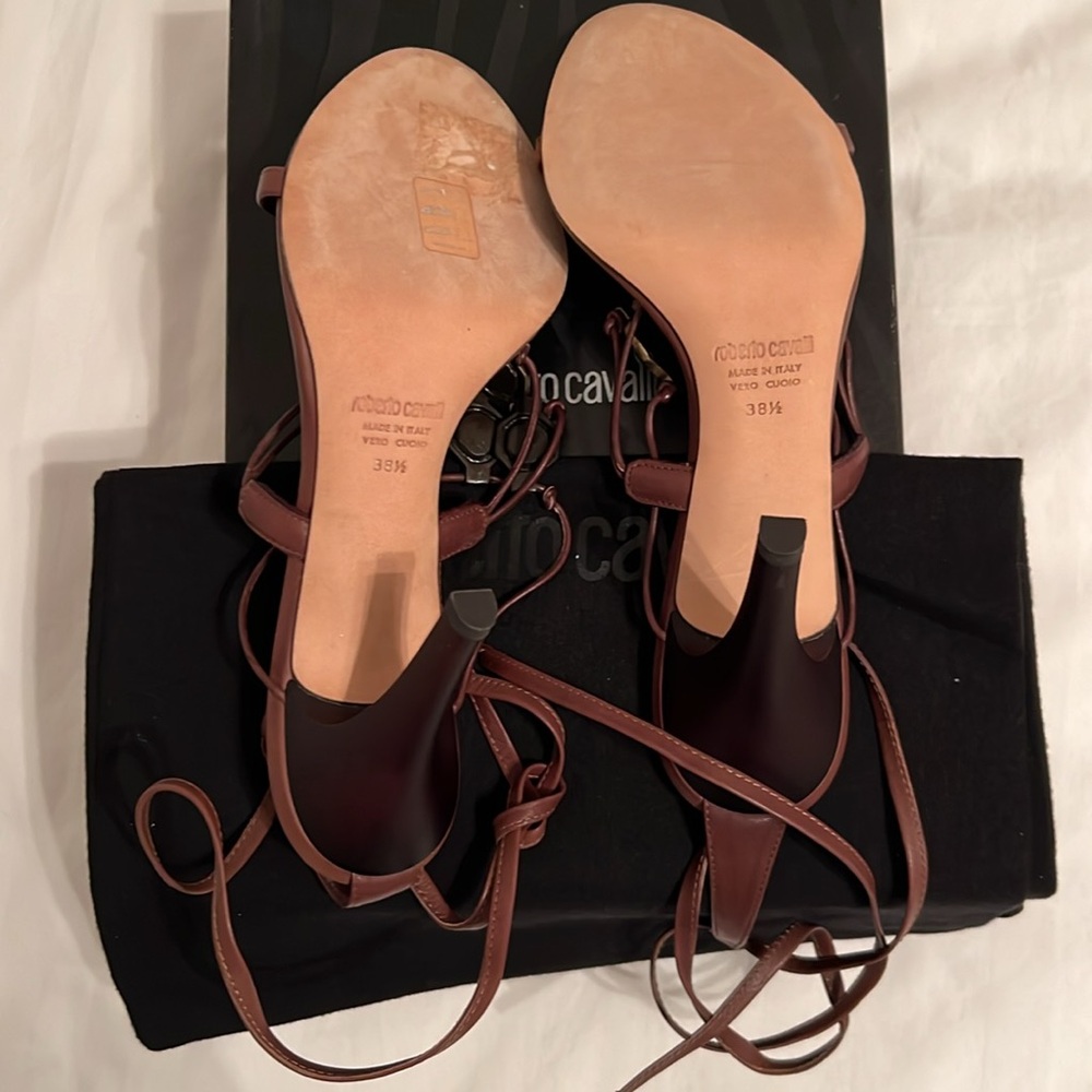 Roberto Cavalli Brown Heels Size 38 1/2 NWT - Picture 7 of 15